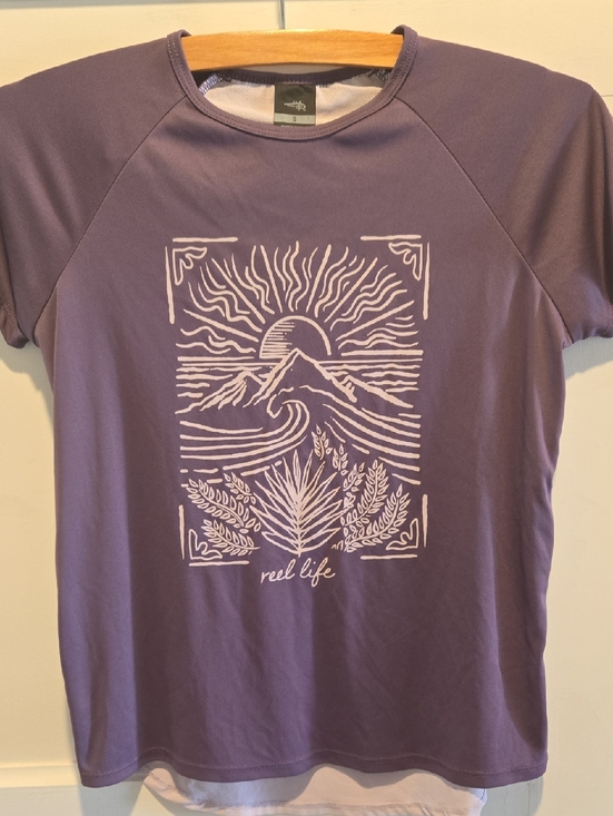reel life Tops - Reel Life Purple Split Back Beach Tee